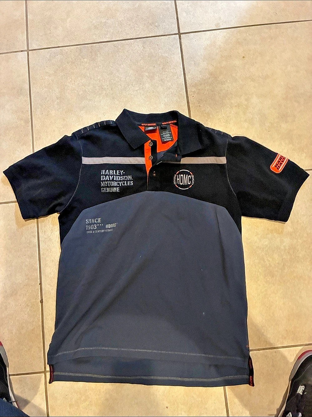 Harley-Davidson Colorblock Genuine MotorClothes Polo Color Block Polo in Black &